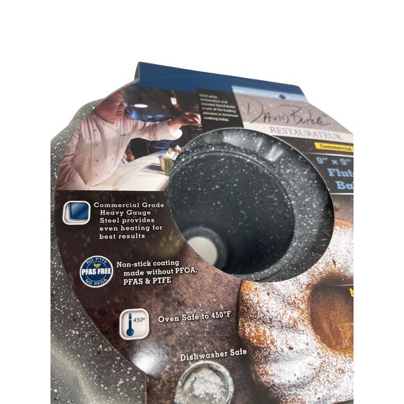 David Burke Restaurateur 9" X 9" Fluted Bake Pan Non-Stick Heavy-Gauge Steel New - Picture 6 of 7